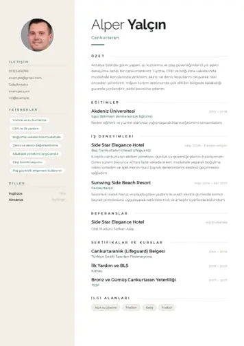 Cankurtaran CV Örnekleri cv indir